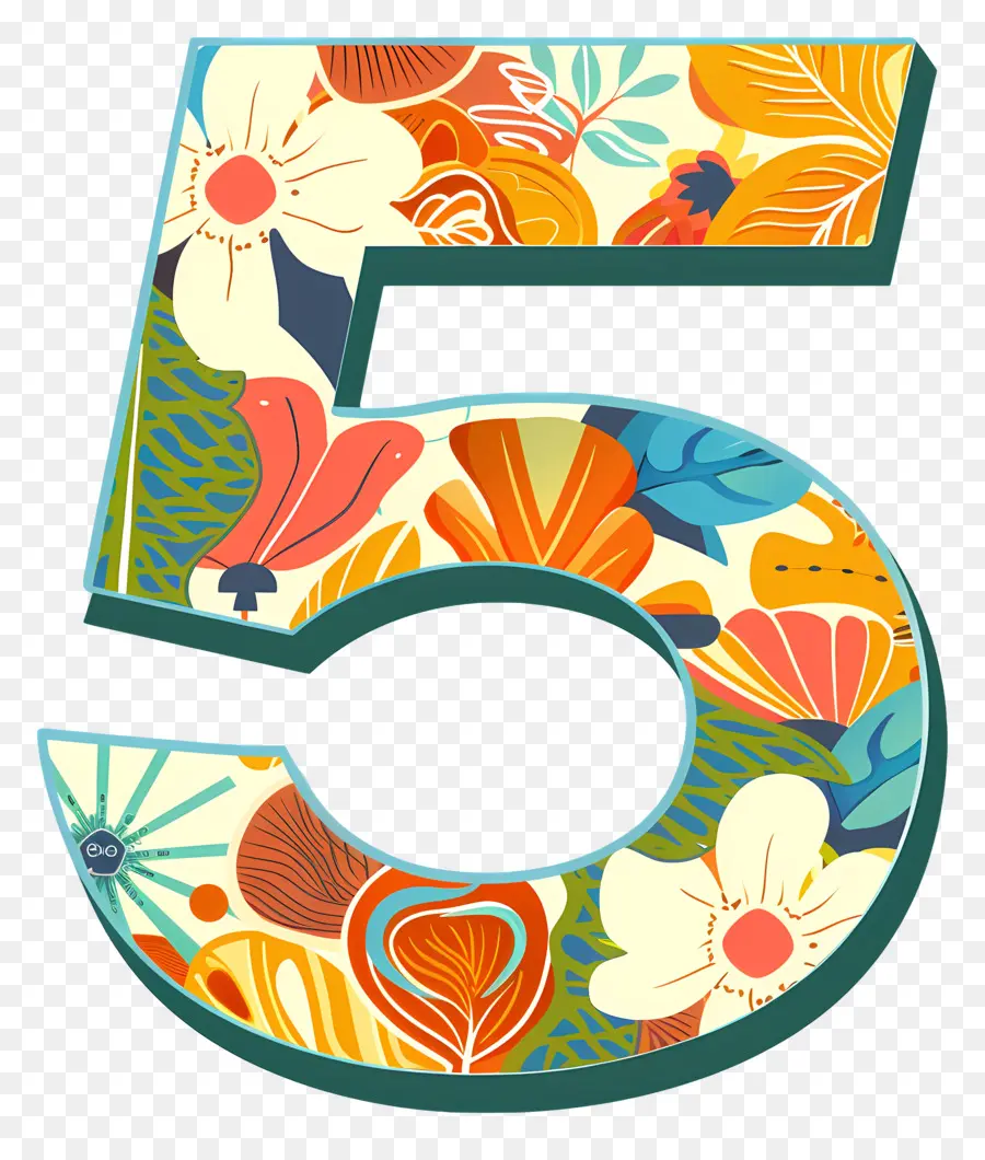 5 Numara，çiçek Numarası PNG