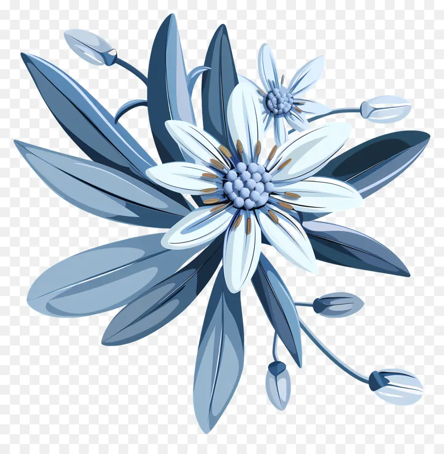 Kış çiçeği，Mavi çiçek PNG