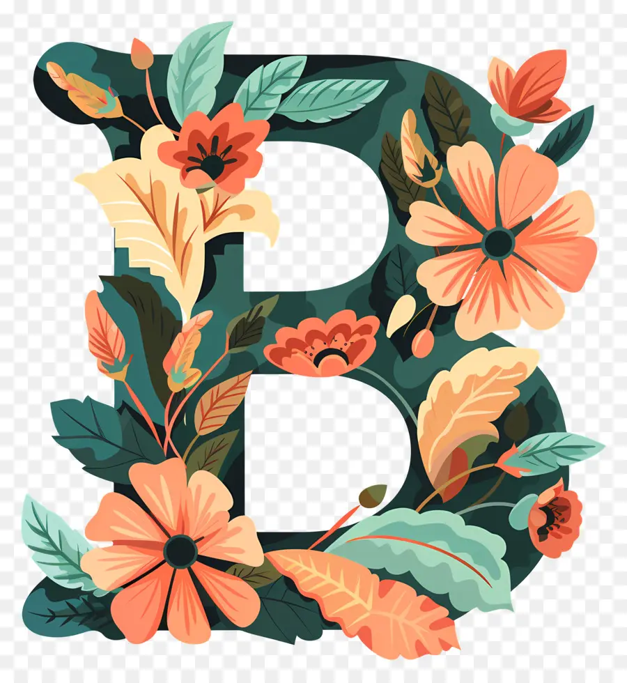 Mektup B，çiçek Mektup PNG