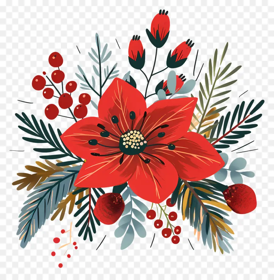 Kış çiçeği，Kırmızı çiçek PNG
