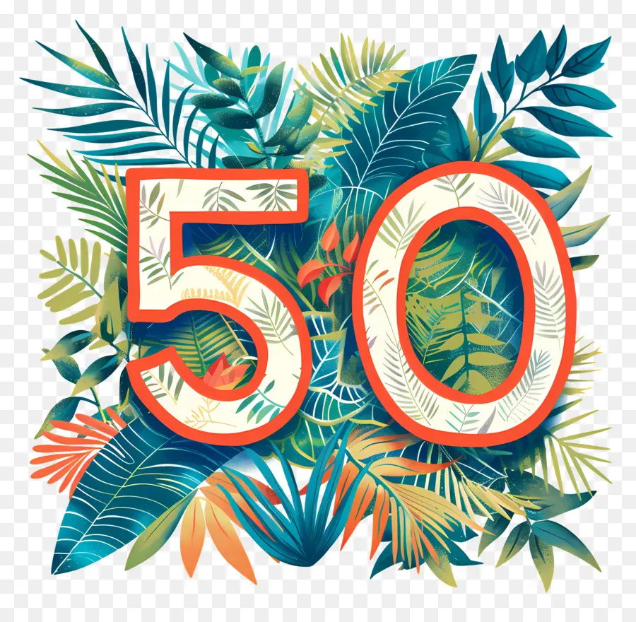 Sayı 50，Yeşil PNG