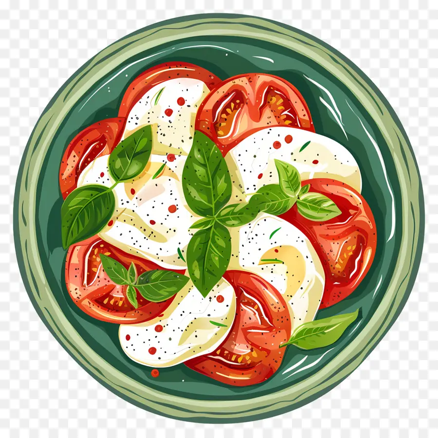 Caprese Salata，Domates Ve Mozzarella Salatası PNG
