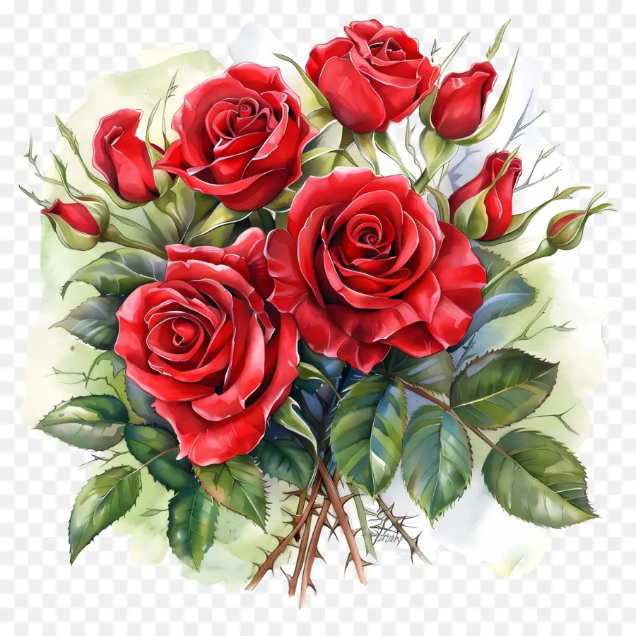 Gül Buketi，Kırmızı Güller PNG