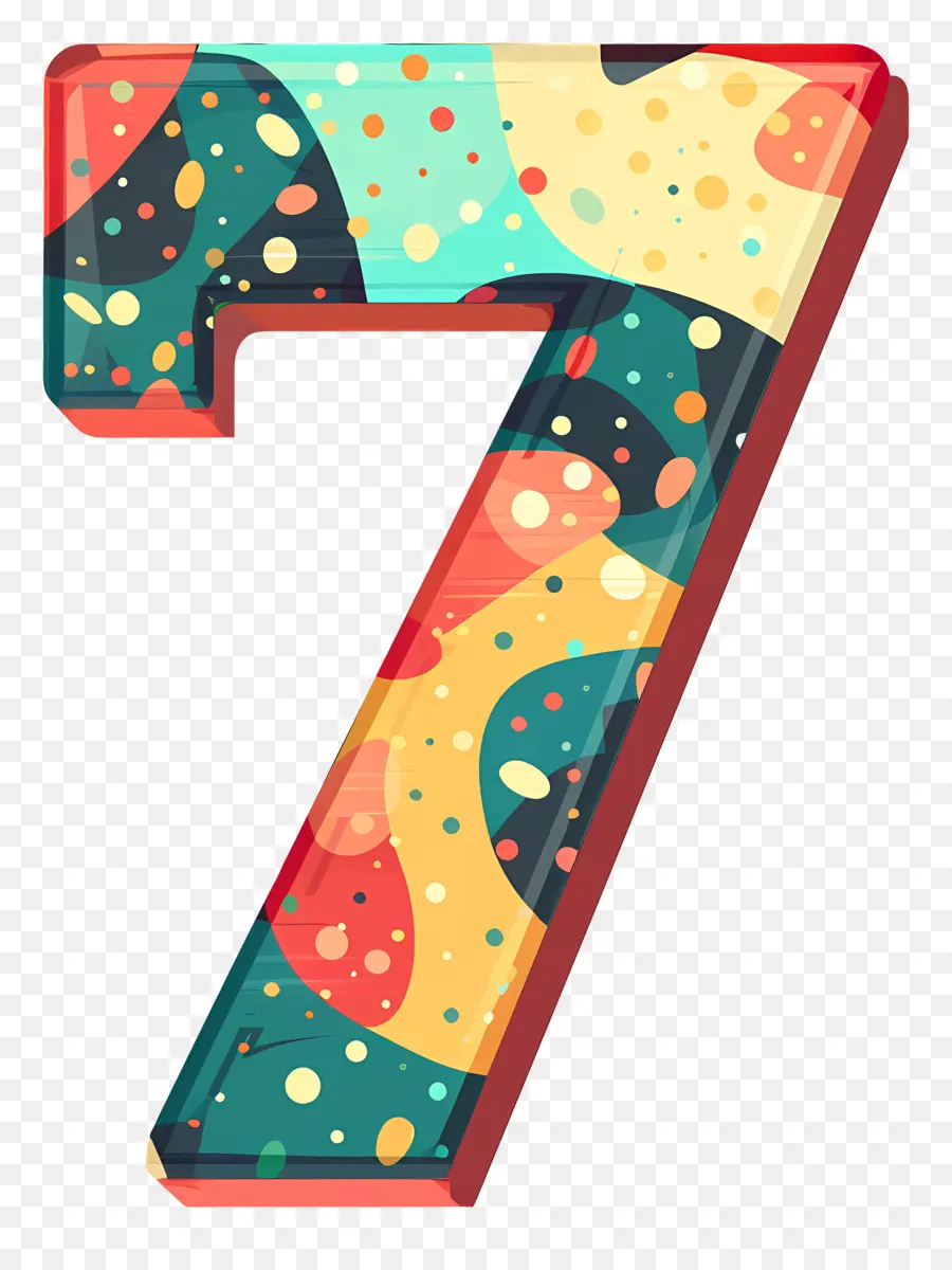 Sayı 7，Renkli Sayı Yedi PNG