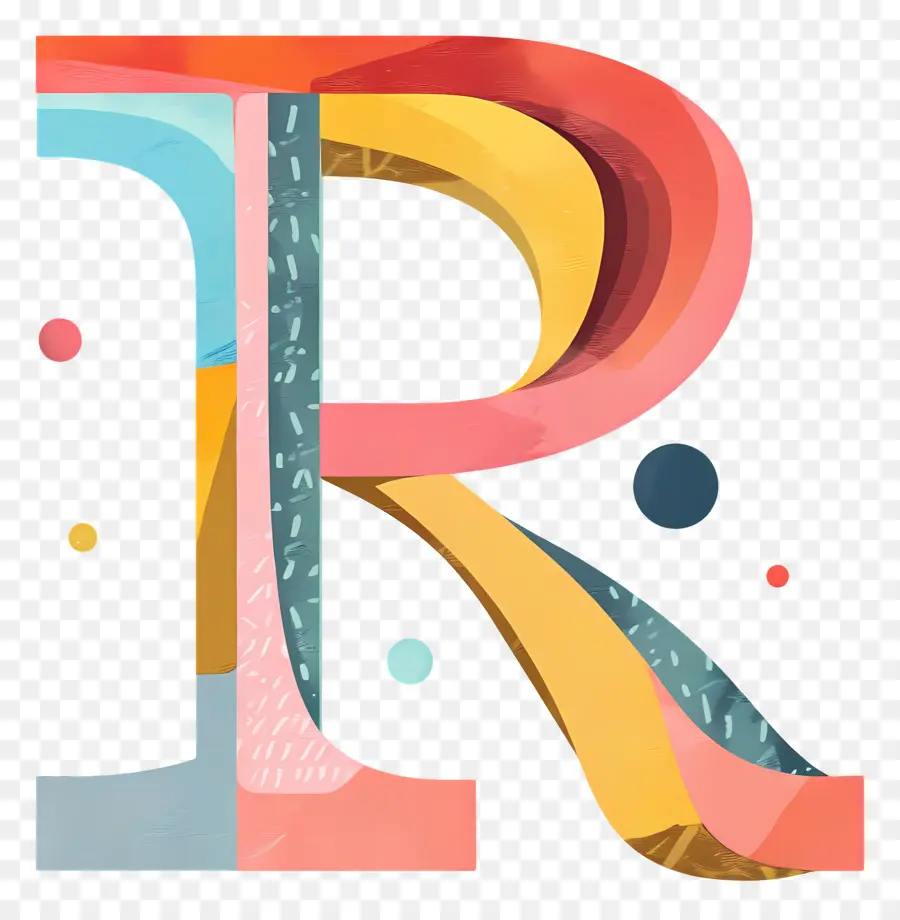 Mektup R，Renkli Kağıtlar PNG