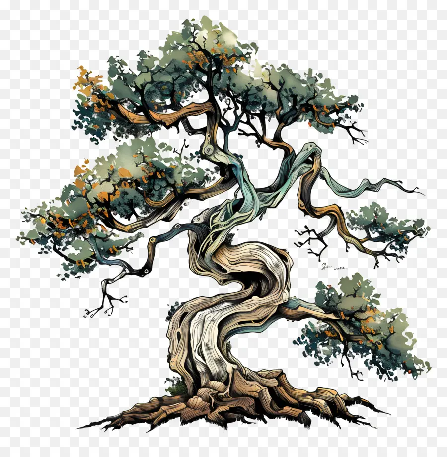 Kökleri Olan Ağaç ，Bonsai Ağacı PNG