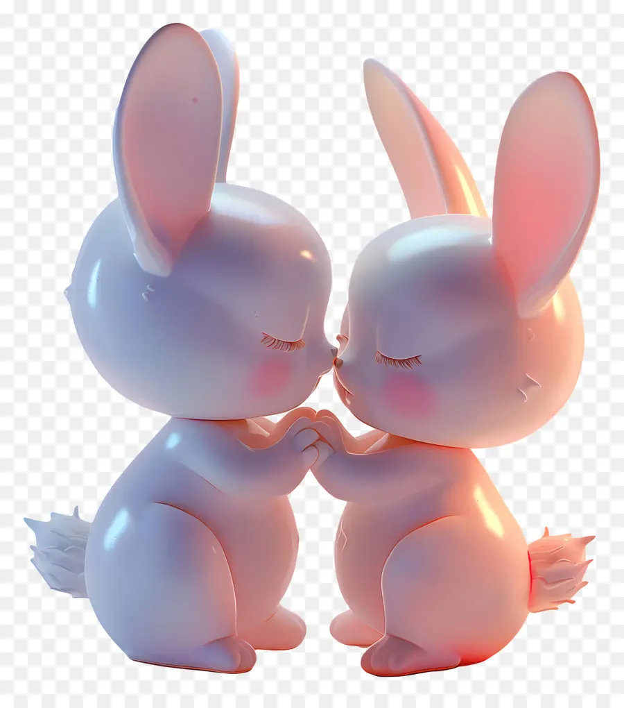 Öpücük，Tavşanlar PNG