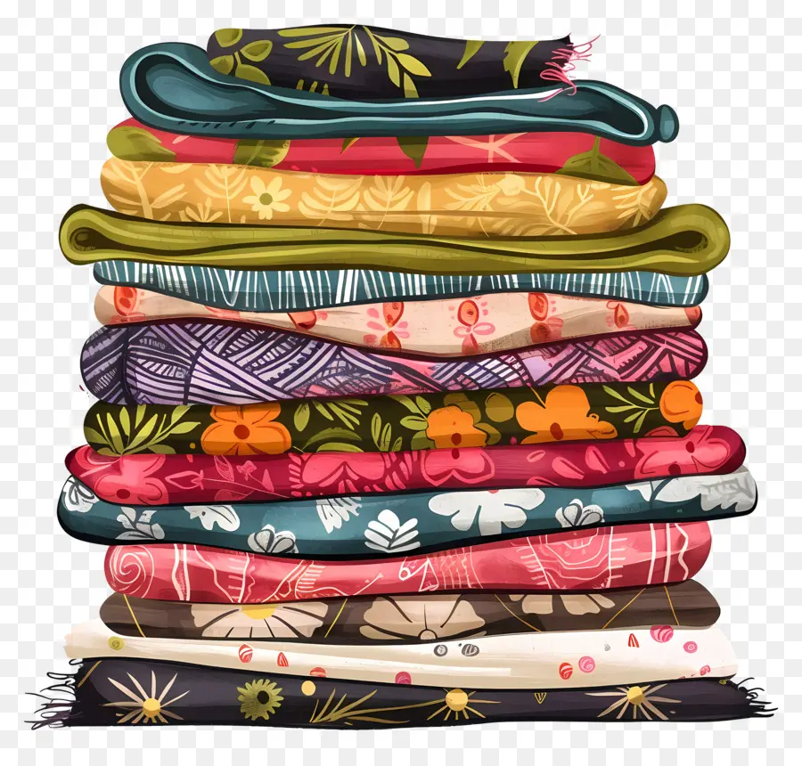 Kumaş Yığını，Renkli Tekstil PNG