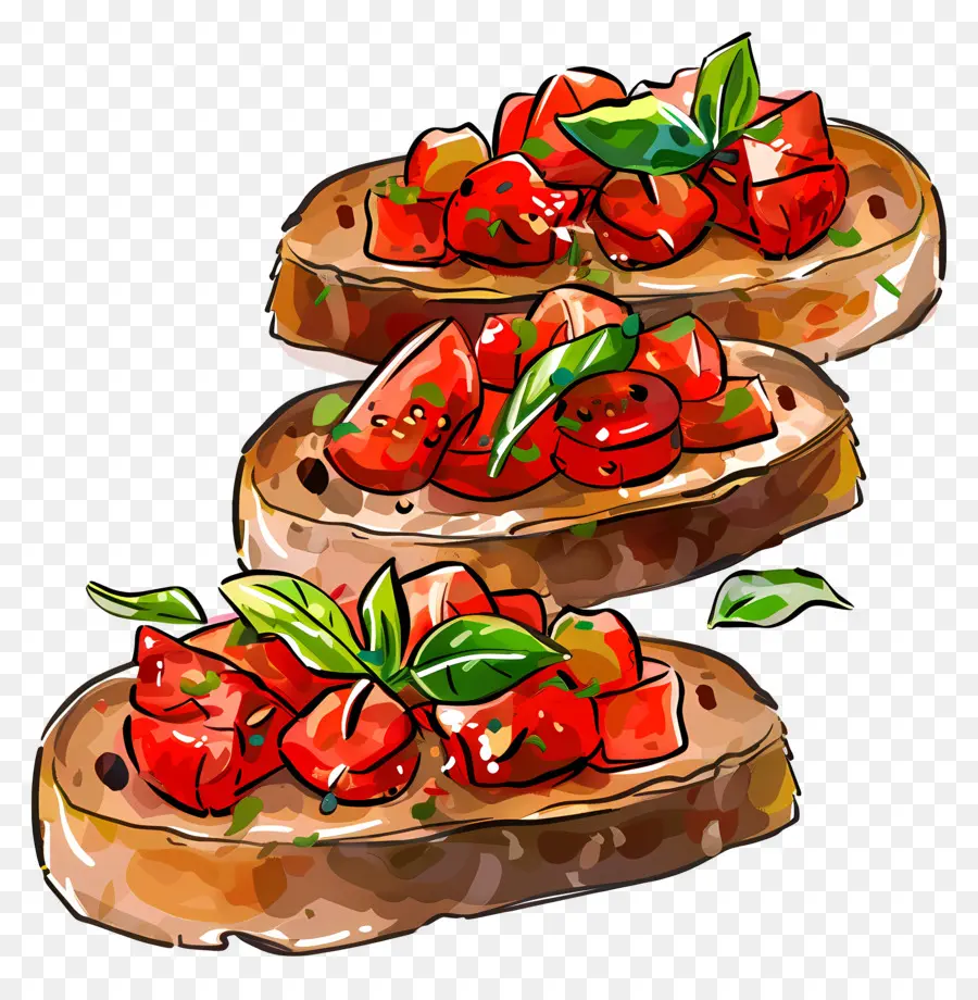 Bruschetta，Domates PNG