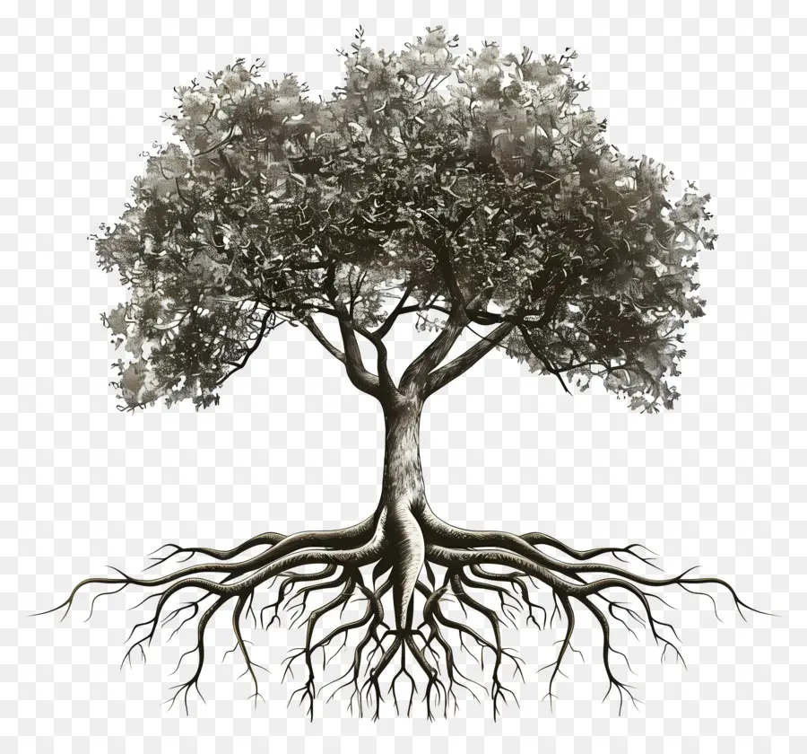 Kökleri Olan Ağaç ，Ağaç Sembolizmi PNG
