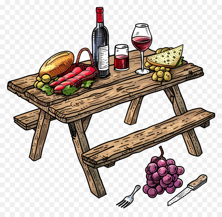 Piknik Masası，Gıda PNG