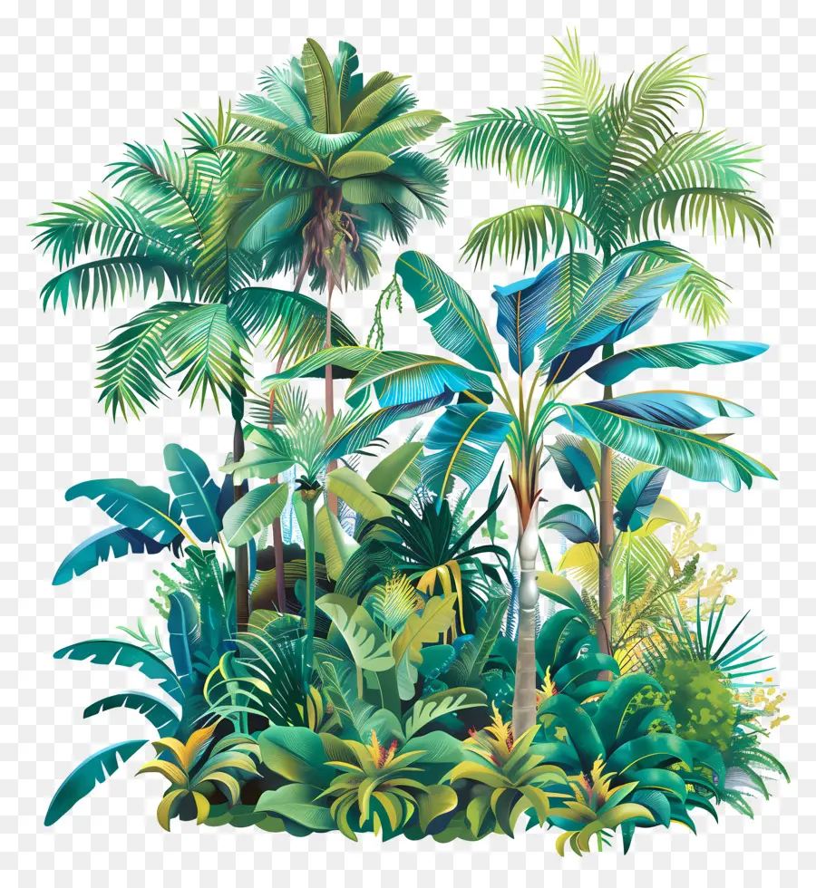 Tropikal Orman，Uzun Boylu Ağaçlar PNG