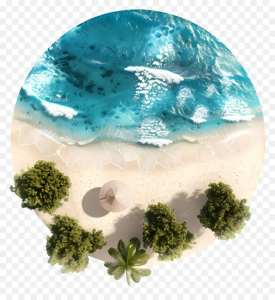 Plaj，üst Görünüm PNG
