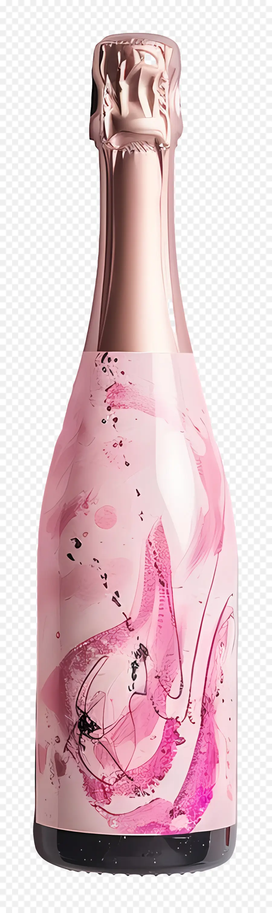 şampanya，Pembe Cam şişe PNG