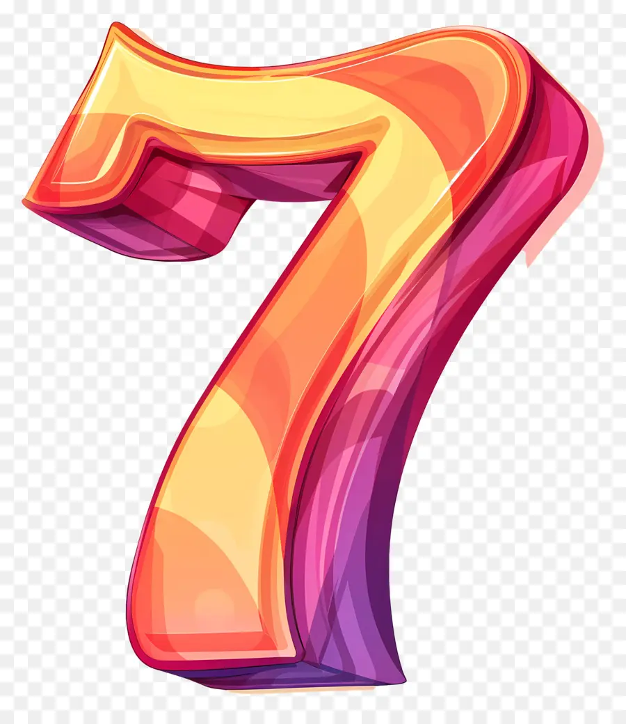 Sayı 7，Renkli Harfler PNG