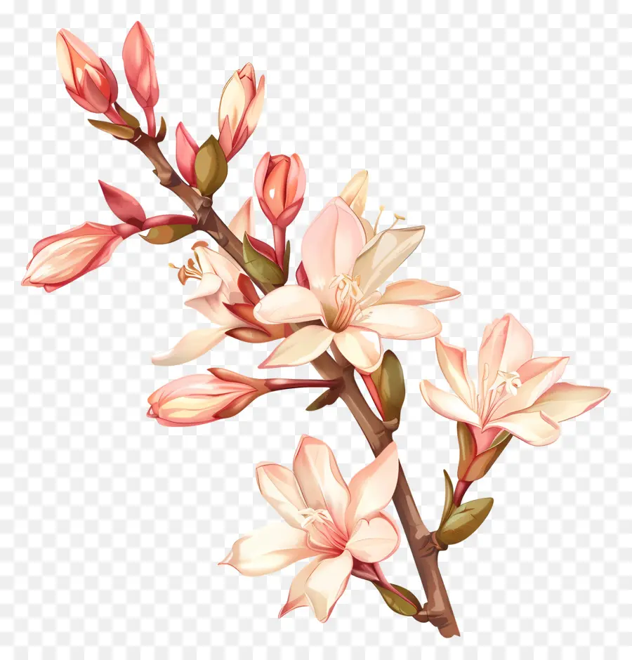 Sümbülteber çiçek，Pembe çiçekler PNG