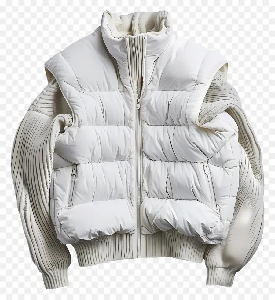 Kış Ceket，Beyaz Yelek PNG