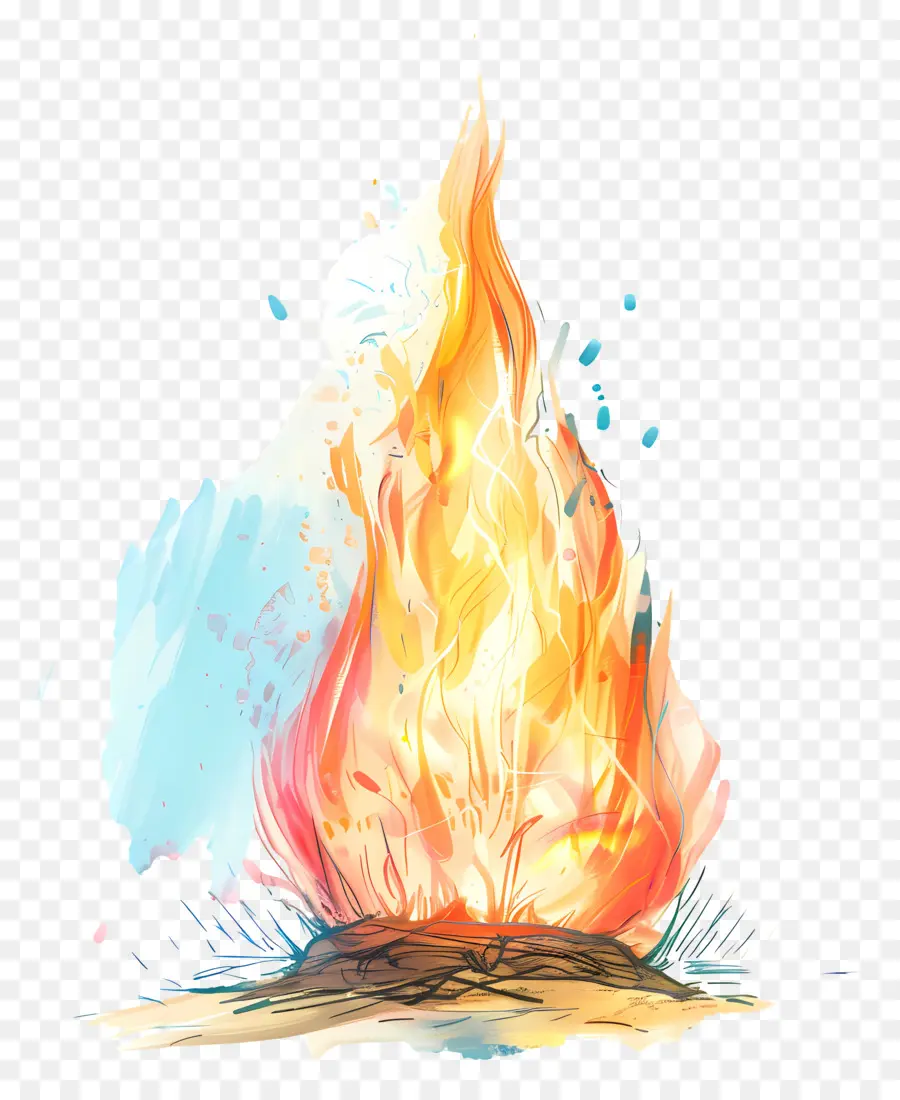 Karikatür Yangın，Kamp Ateşi PNG