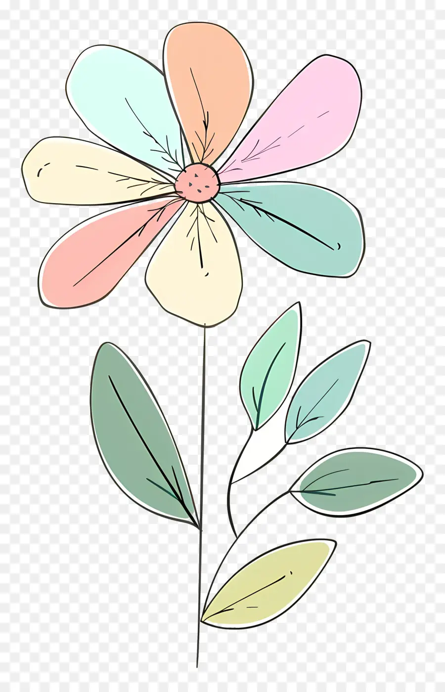 Karikatür çiçek，Kalp şeklindeki çiçek PNG