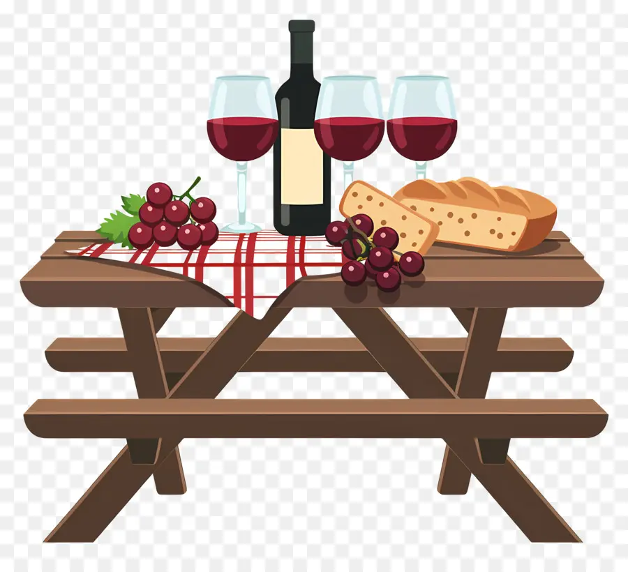 Piknik Masası，Kırmızı şarap PNG