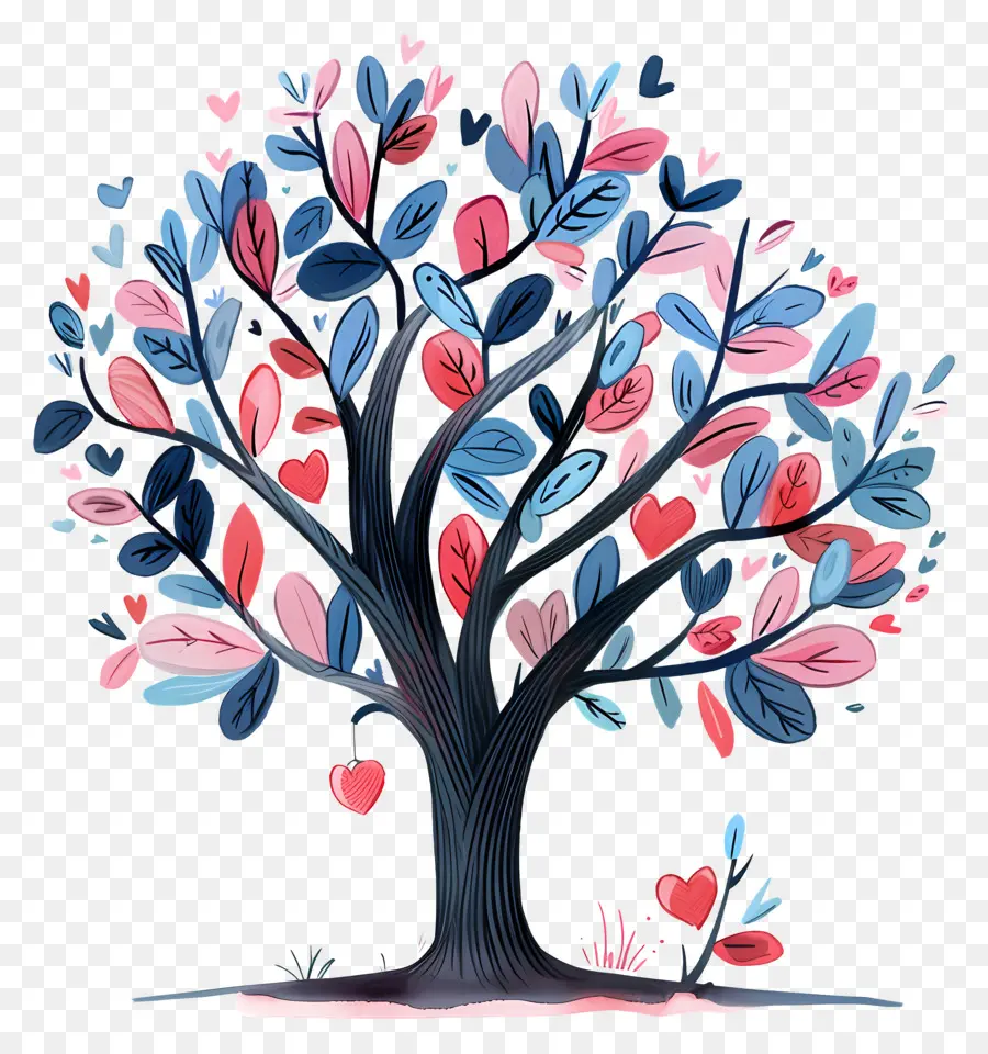 Karikatür Ağaç，Romantik Ağaç PNG