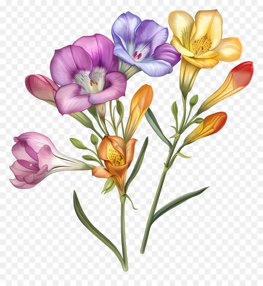 Freesia çiçeği，Yabani çiçekler PNG