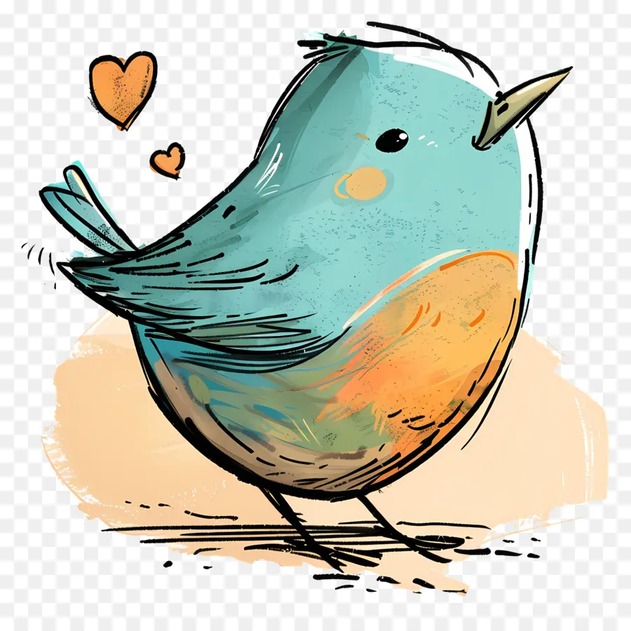 Karikatür Kuş，Mavi Kuş PNG