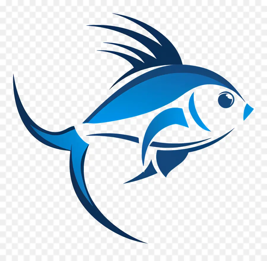 Basit Tasarım，Mavi Balık PNG