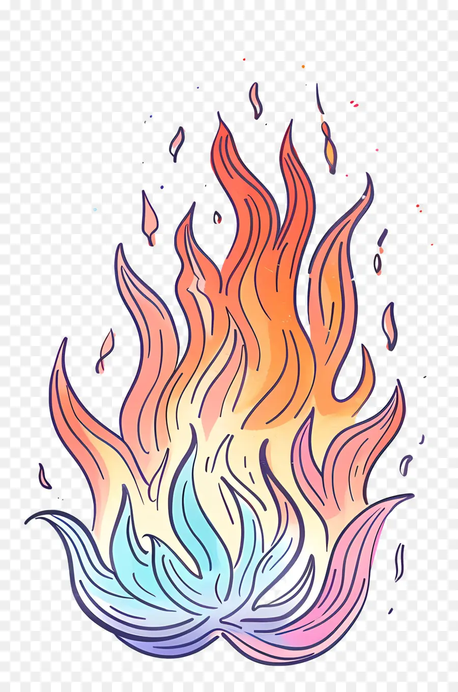 Karikatür Yangın，Gökkuşağı PNG