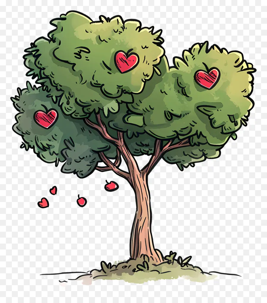 Karikatür Ağaç，Aşk PNG