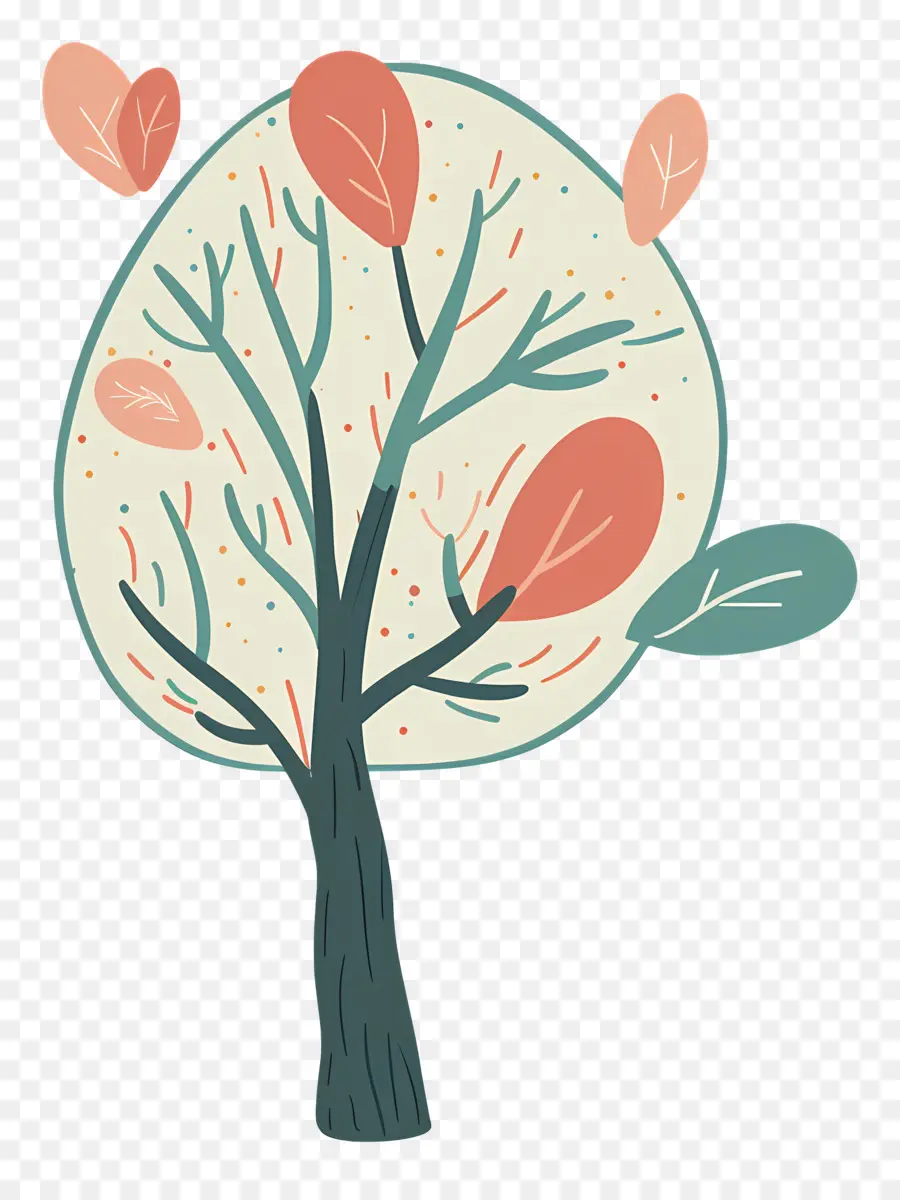 Karikatür Ağaç，Yaprakları PNG