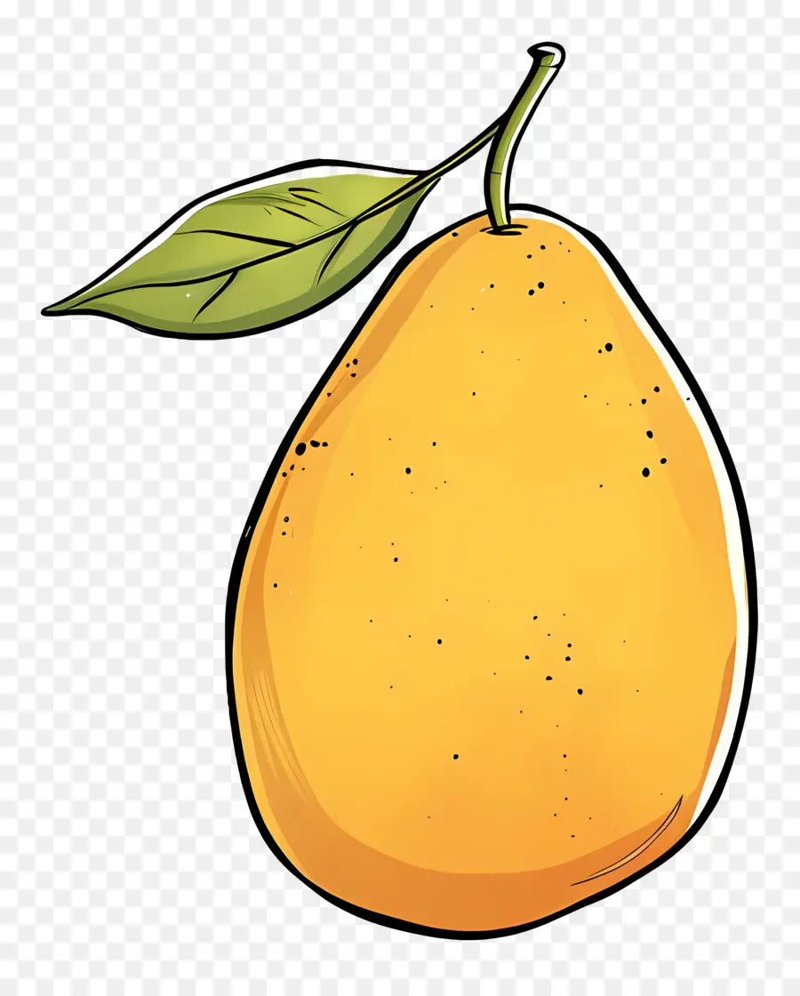 Karikatür Mango，Sarı şeftali PNG