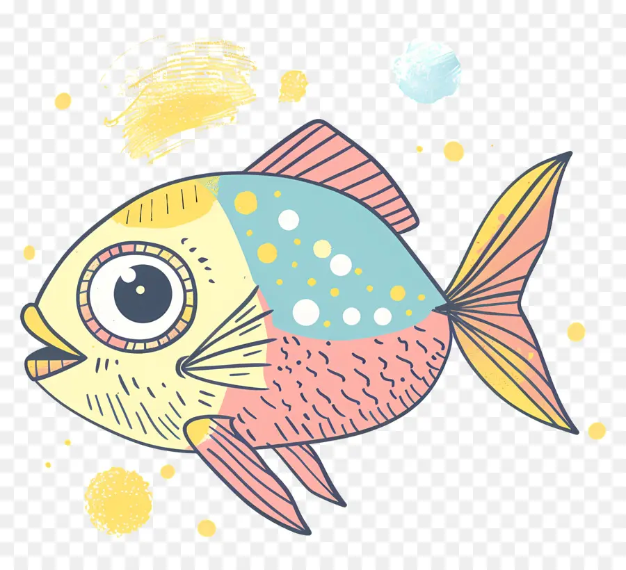 Karikatür Balık，Mavi Gözler PNG