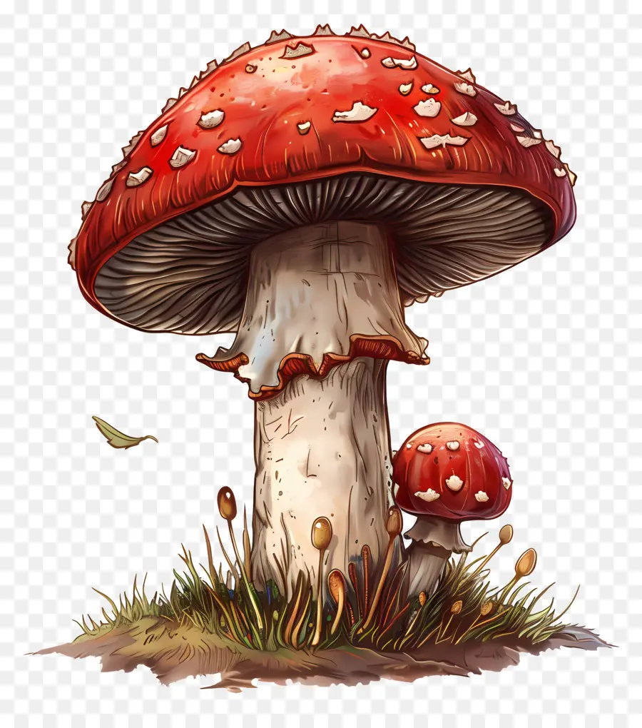 Düğme Mantar，Kırmızı Toadstool Mantar PNG