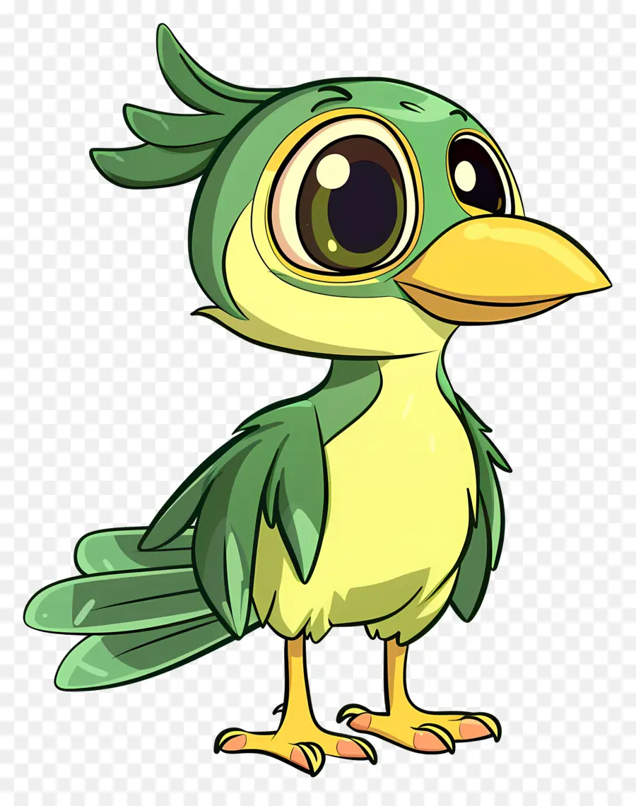 Karikatür Kuş，Yeşil Kuş PNG