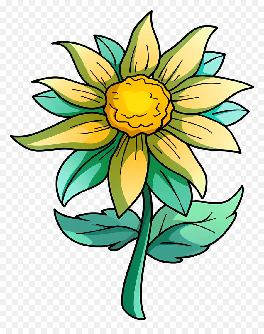 Karikatür çiçek，Ayçiçeği PNG