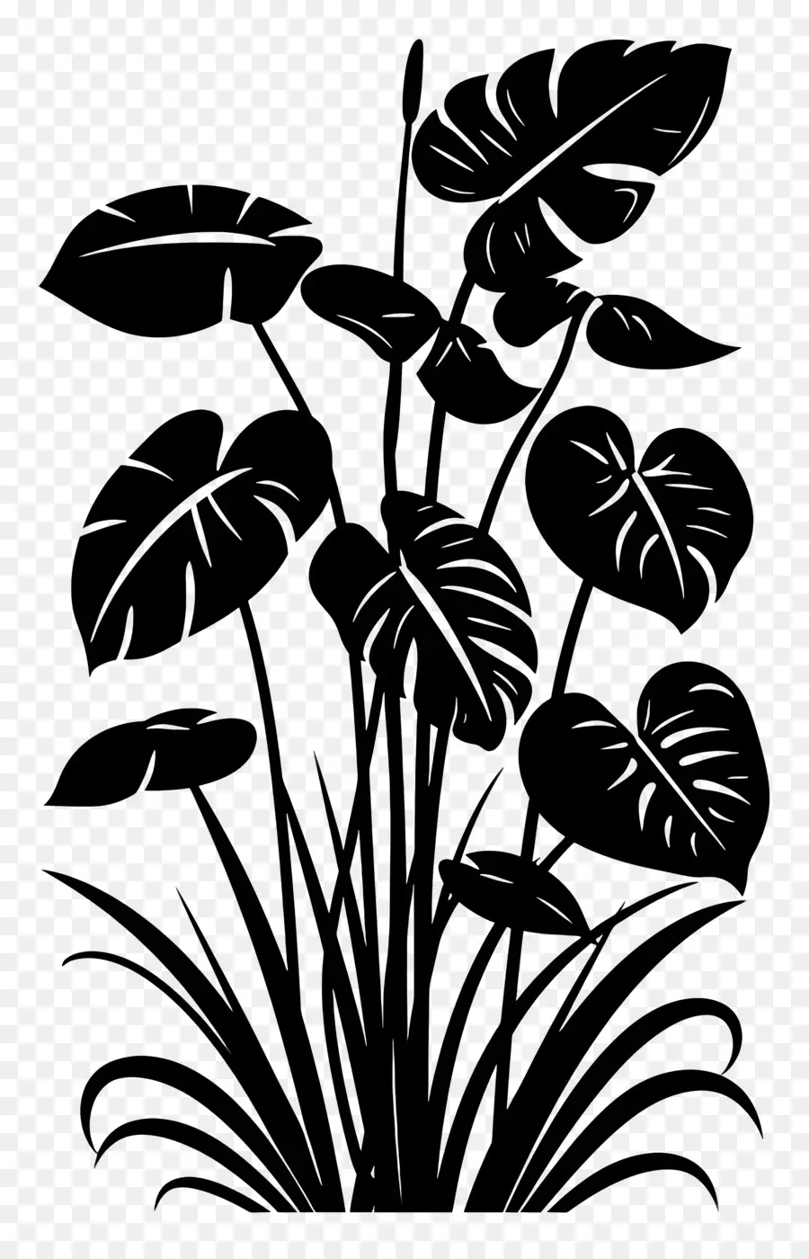 Bitki Siluet，Bitki çizim PNG