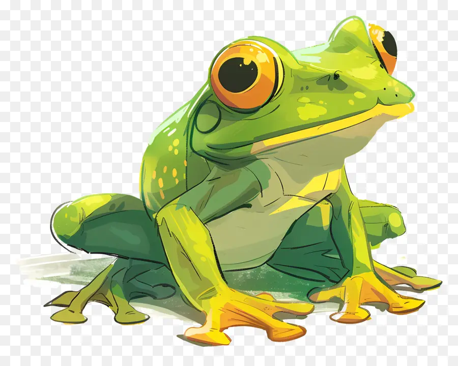 Karikatür Kurbağa，Yeşil Kurbağa PNG