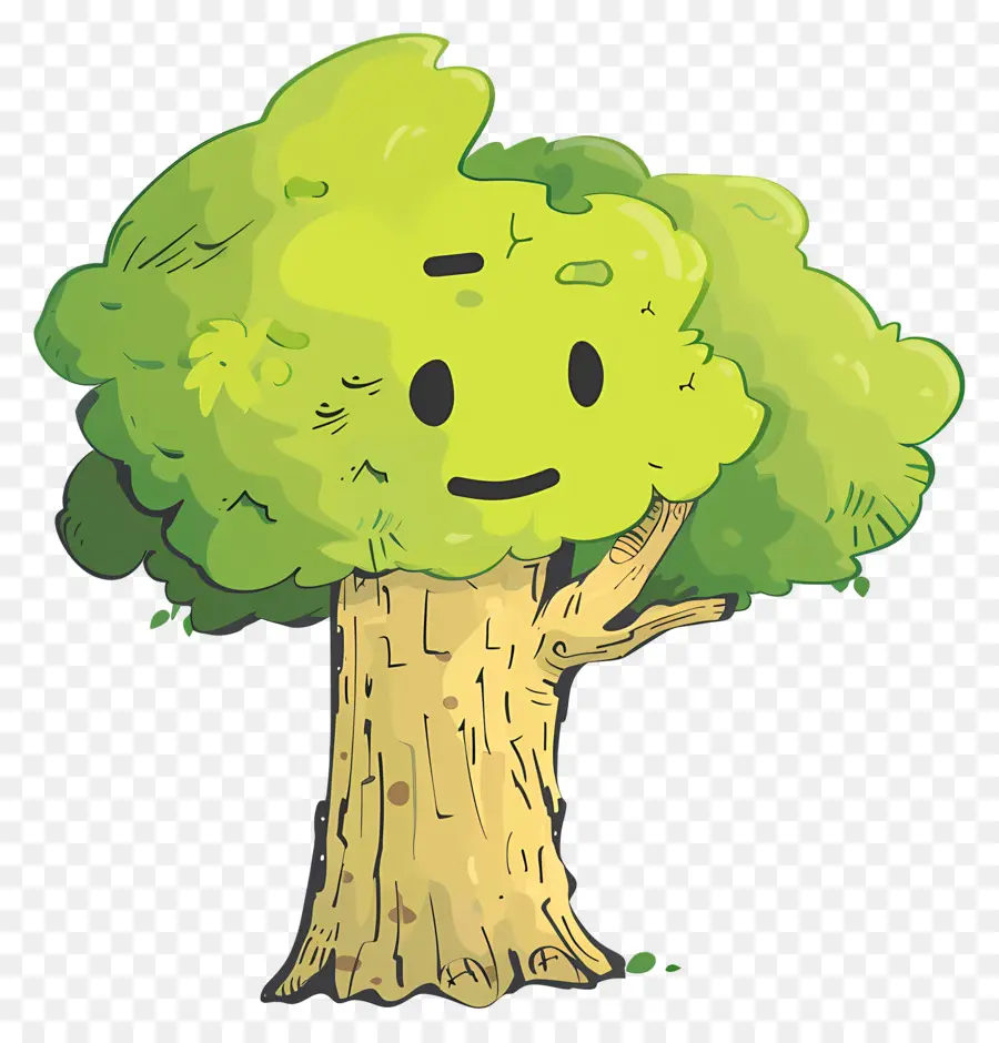 Karikatür Ağaç，Gülümseyen Ağaç PNG
