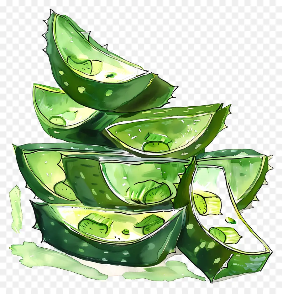 Aloe Vera Dilimleri，Salatalık PNG