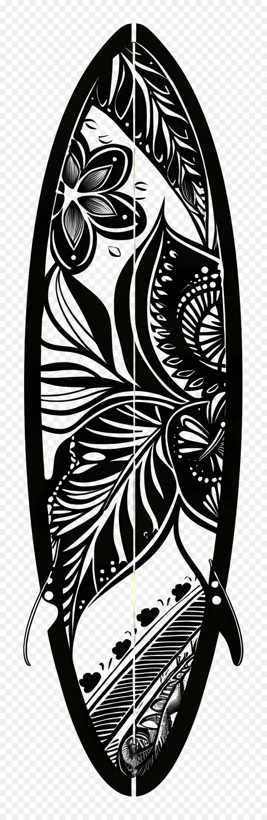 Sörf Tahtası Silueti，Karmaşık Desenler PNG