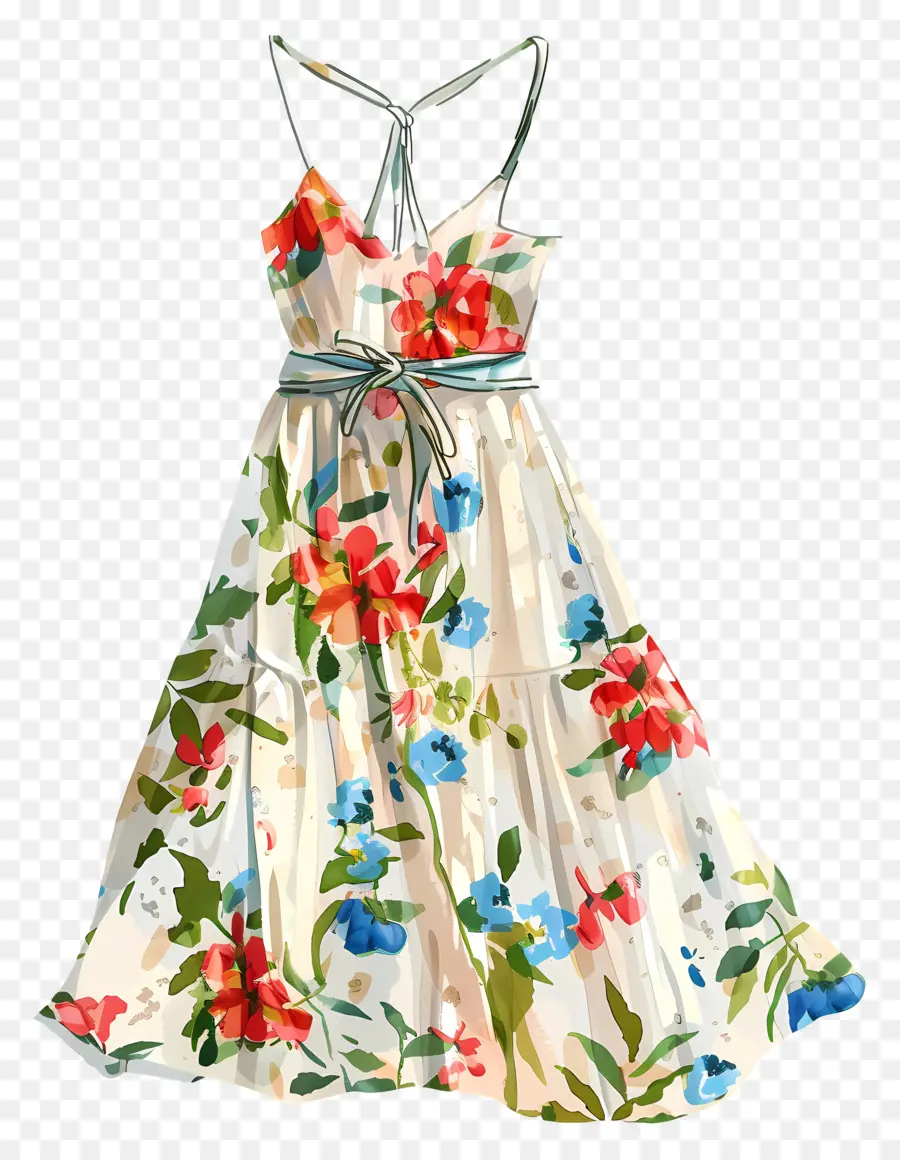Yaz Elbise，Beyaz çiçek Elbisesi PNG