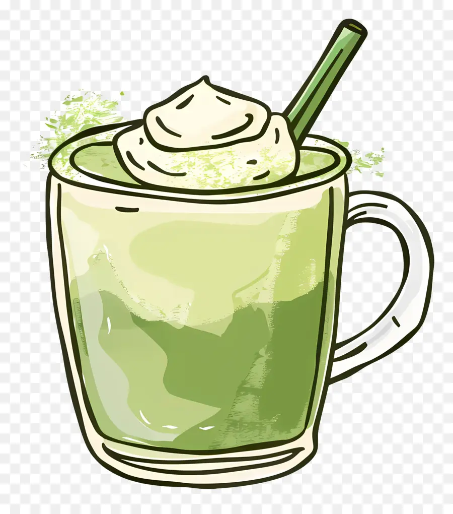 Matcha Çayı，Yeşil Içecek PNG