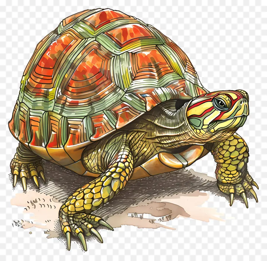 Kaplumbağa，Kırmızı Ve Yeşil Kaplumbağa PNG