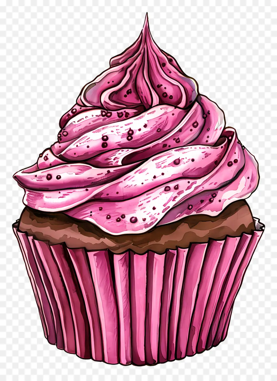 Kek，Pembe Cupcake PNG