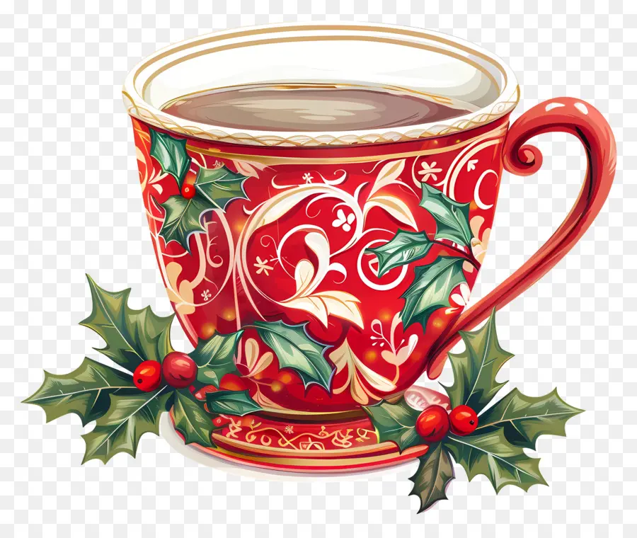 Noel Kupası，Kırmızı Fincan çay PNG