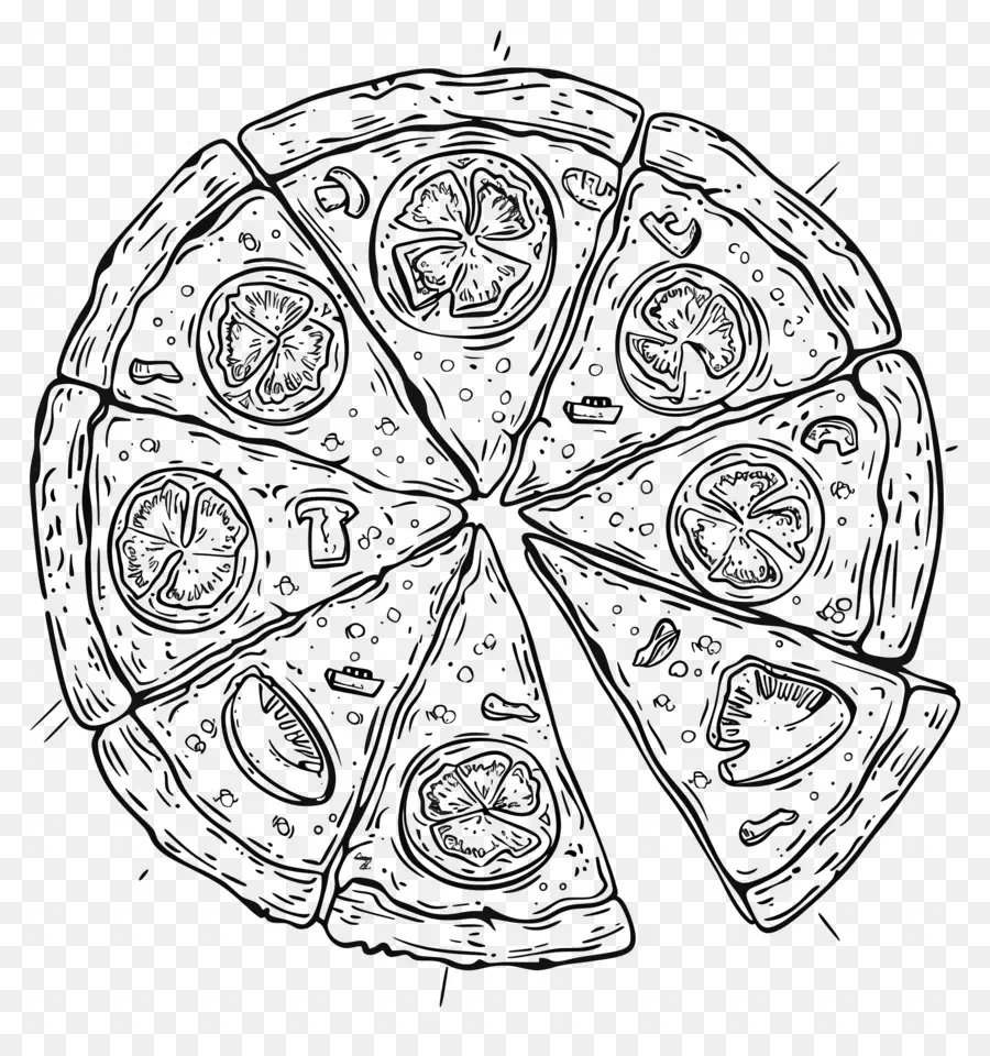 Pizza，Siyah Ve Beyaz PNG