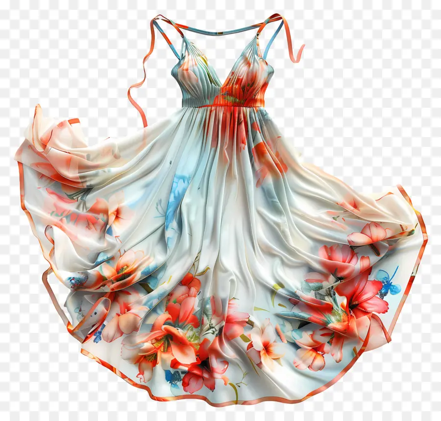 Yaz Elbise，Çiçek Baskı Elbisesi PNG