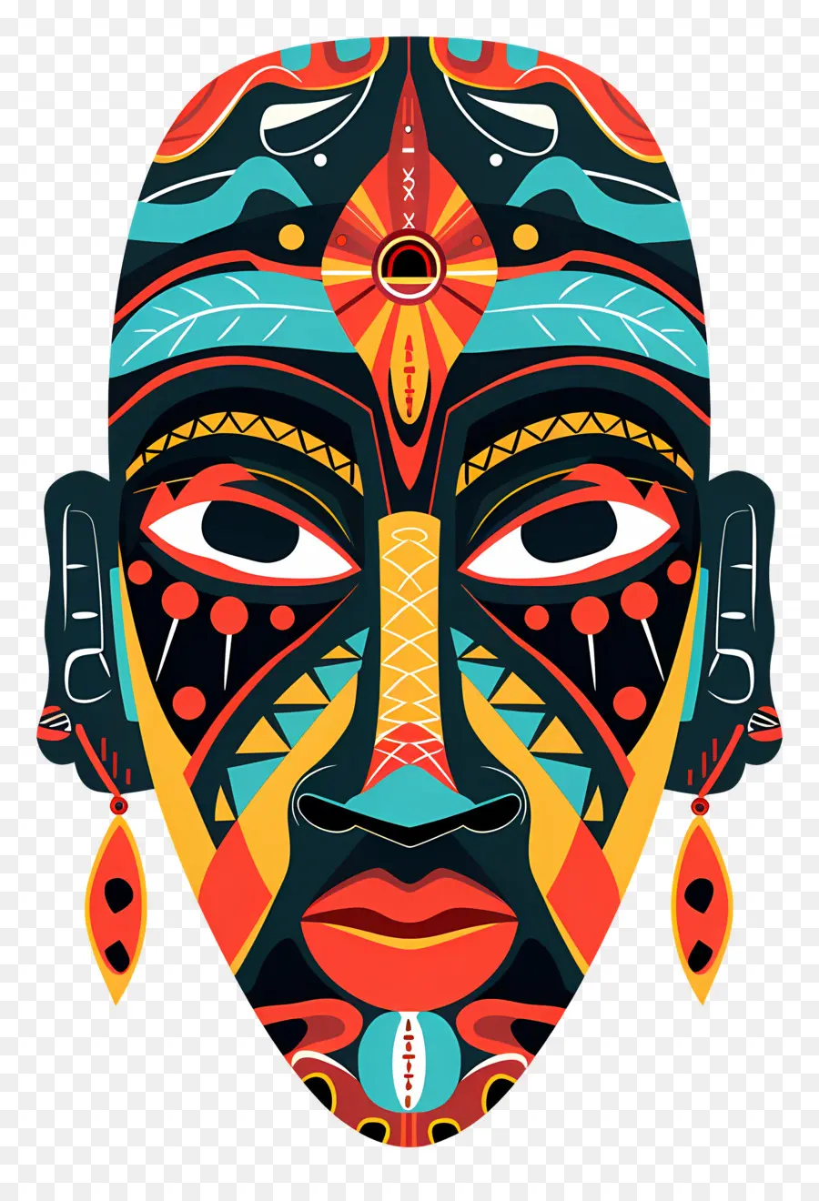 Kültürel Maske，Afrika Takı PNG