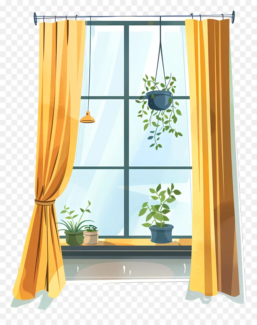 Perdeli Pencere，Pencere Bitkileri PNG
